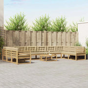 Set di divani da esterno 11 pz Bianco e Beige 3387127