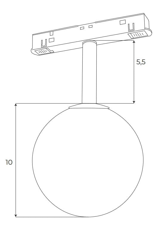 Faretto magnetico sfera opale bianca 5,4W 334lm 3000K Maxlight