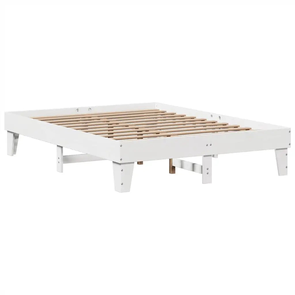 Letto senza Materasso Bianco 140x200 cm Legno Massello di Pino 3308844