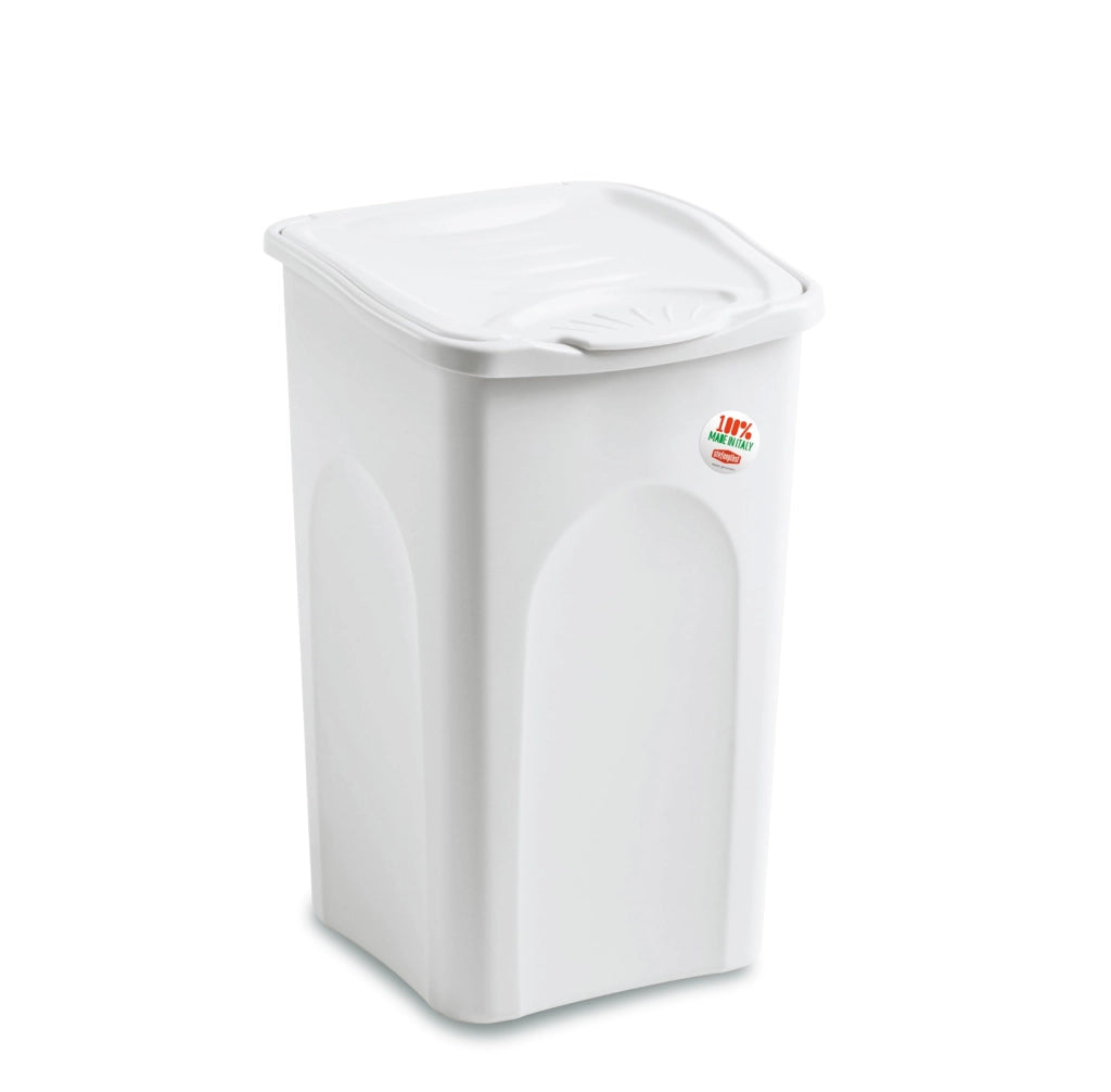 Portabiancheria Primavera Chiuso Bianco L 50 cm 37 x 37X56 H Stefanplast