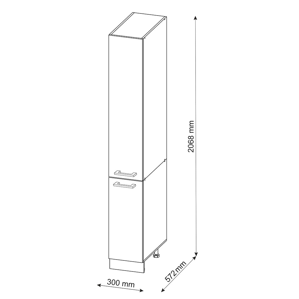 Armadio da farmacia R-Line Calcestruzzo/Bianco 30 cm Vicco