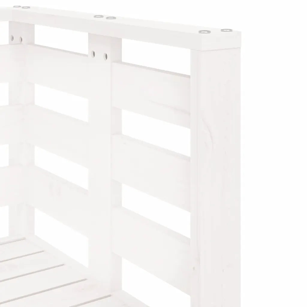 Set Salotto da Giardino 3 pz Bianco in Legno Massello di Pino 825143