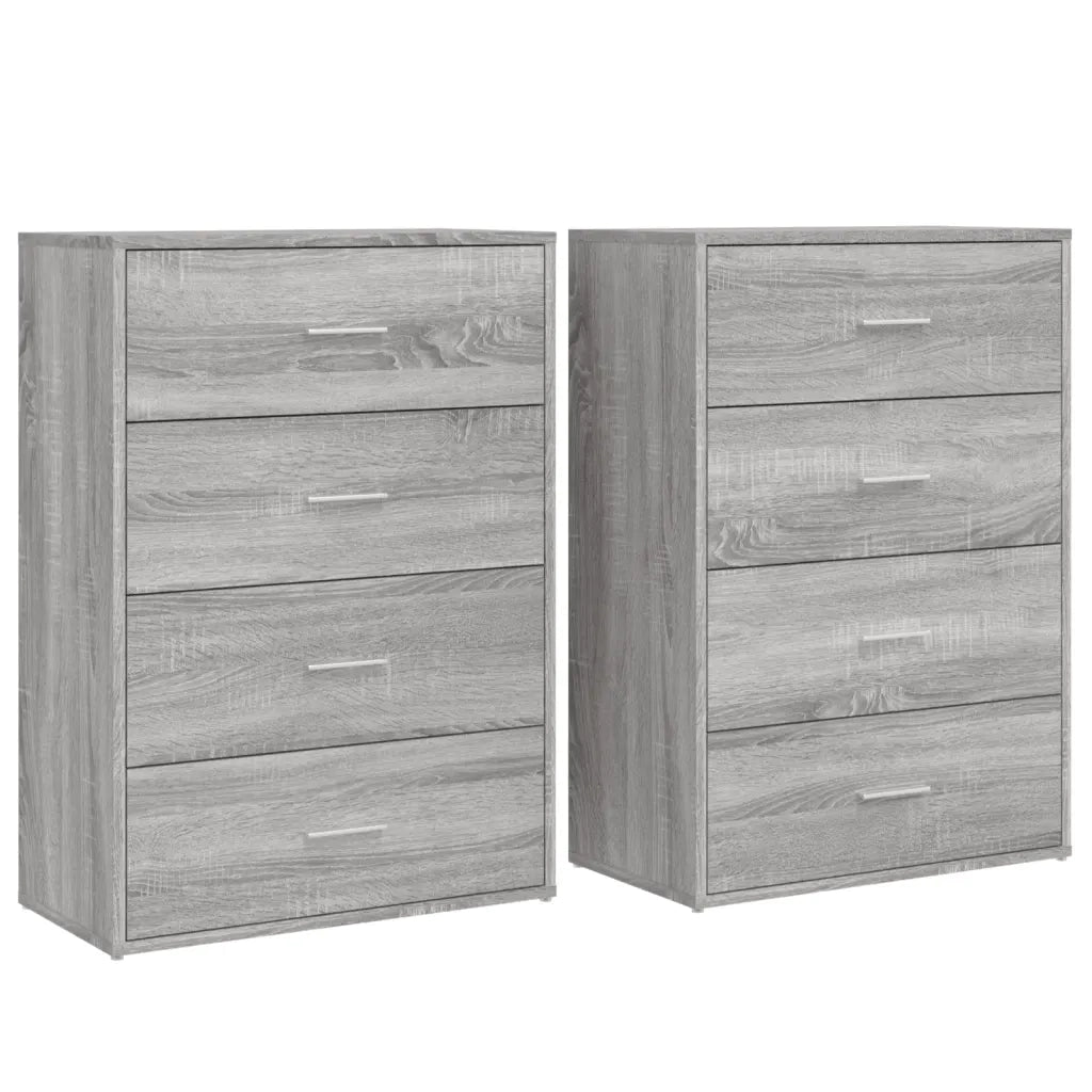 Credenze 2 pz | Madia | Buffet da pranzo | Armadio da pranzo Grigio Sonoma 60x31x84 cm in Legno Multistrato