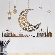 Decorazione per parete - Eid Mubarak - Sticker per parete - Materiale PVC duraturo - 90 x 30 cm - Materiale non tossico