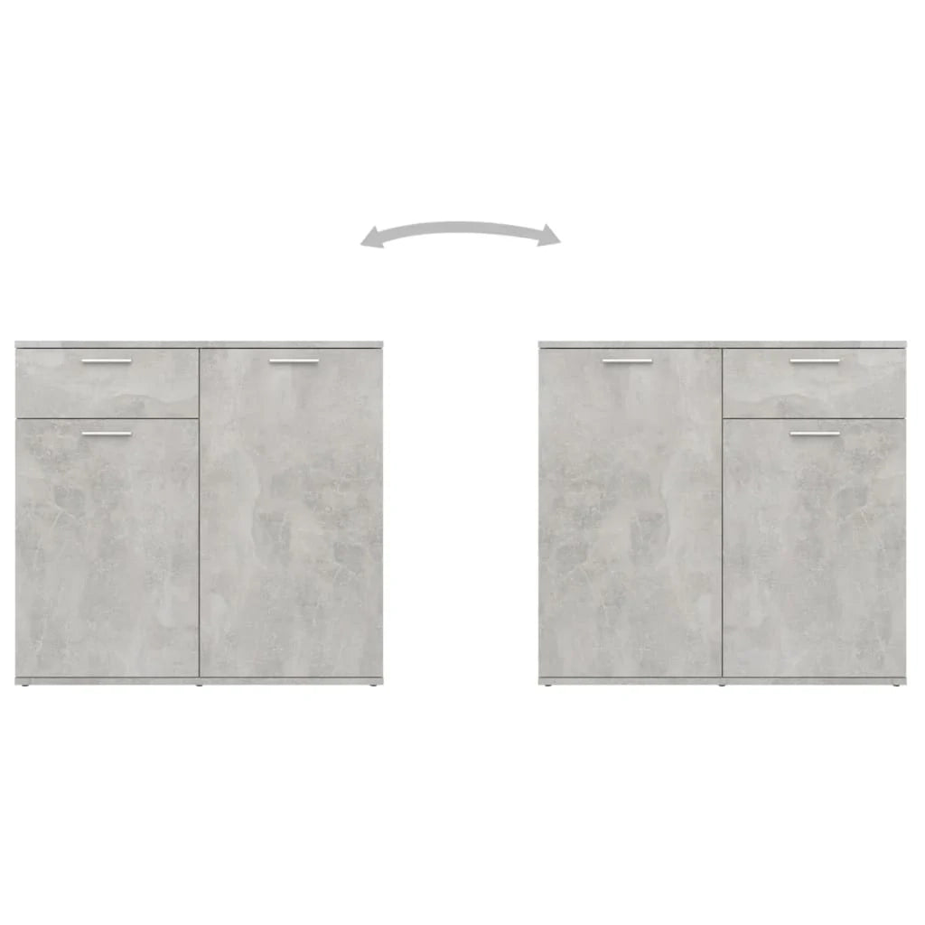 Buffet credenza cassettiera mobiletto mobile contenitore organizer per cucina soggiorno salotto 80 x 36 x 75 cm legno ingegnerizzato grigio 02_0032105