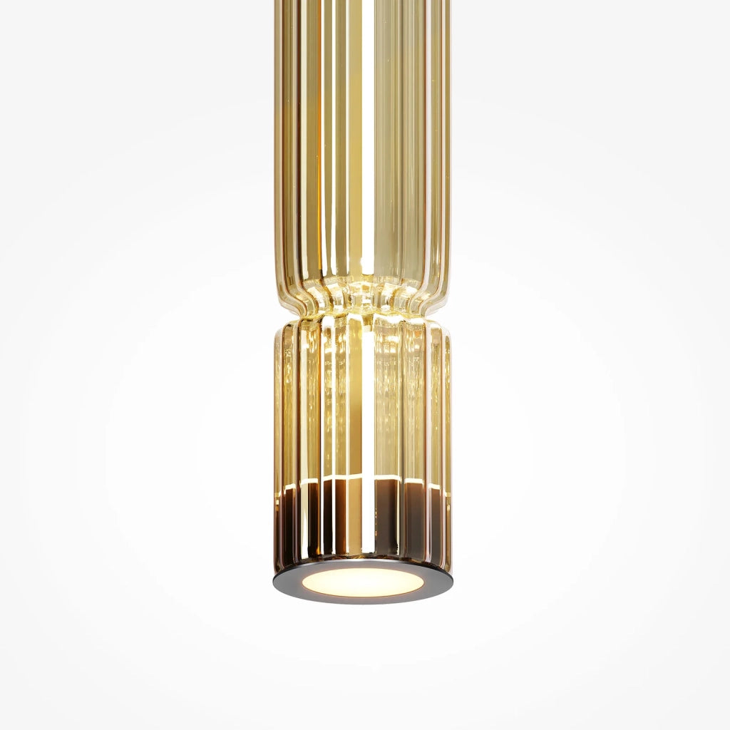 Maytoni Lampadario moderno Ordo 1 luce LED integrato nero metallo vetro