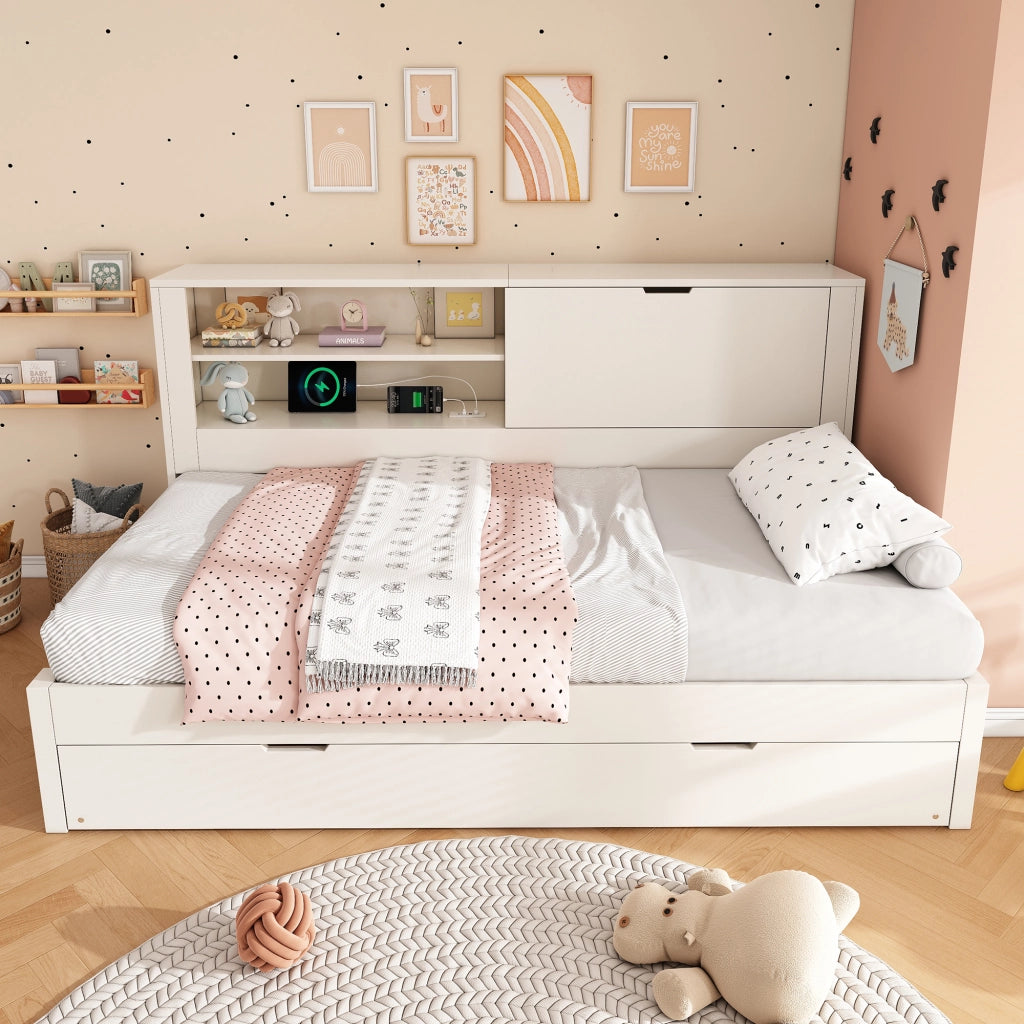 LETTO SOFA CON LETTO ESTRAIBILE 90x200 cm BIANCO