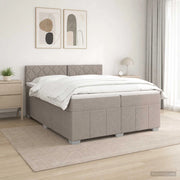 Letto box spring con materasso Tortora 200 x 200 cm Tessuto 3451301