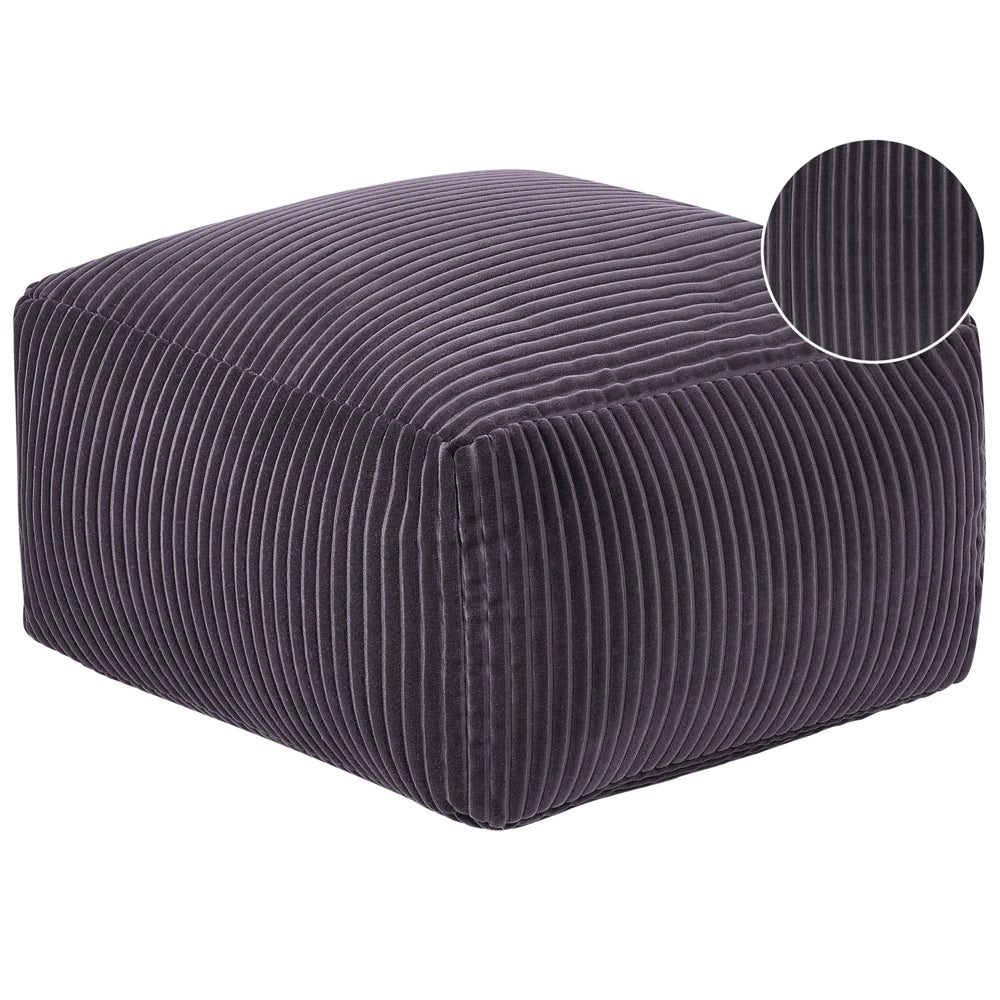 Moderno Pouf Intrecciato da Salotto 50 x 30 cm Motivo Grigio Scuro