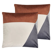 Set di 2 cuscini multicolore motivo geometrico con cerniera 45 x 45 cm soggiorno camera da letto