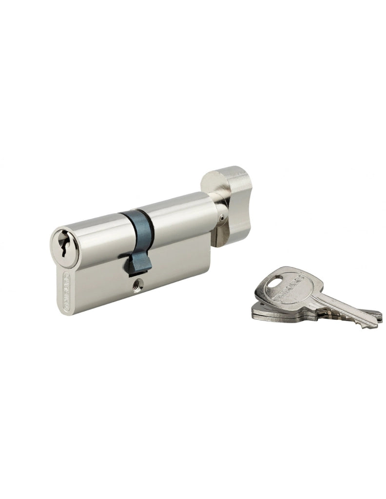 Cilindro STD con pomolo 40 x 30 mm, nichelato, 3 chiavi – THIRARD