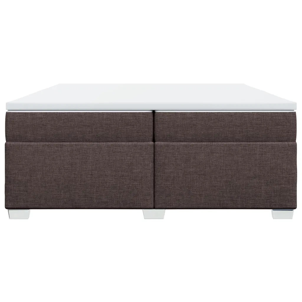 Giroletto a Molle con Materasso Marrone Scuro 200x200cm Tessuto 3285161