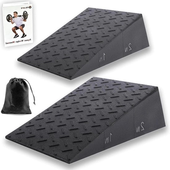 Blocco di Sostegno Squat Wedge - Migliora Mobilità, Equilibrio e Forza con Elevatore per Piedi per Sollevamento Pesi - Tavola di Sostegno per Arti Inferiori con Inclinazione