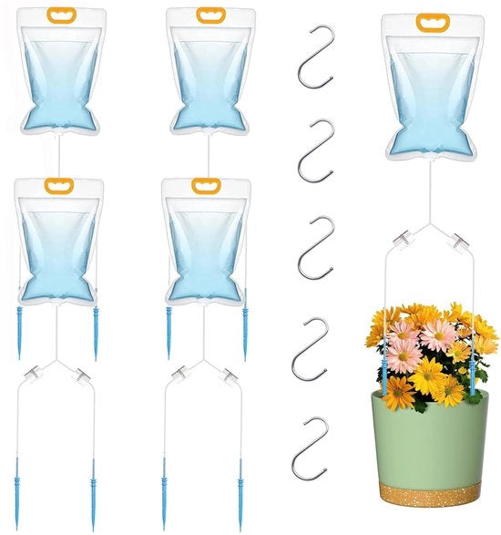Sistema di irrigazione automatico per piante da appartamento - 5 pezzi, 3,5 l sacche di irrigazione a gocce