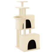 Tiragraffi per gatti torre per arrampicata giocattolo piattaforma per arrampicata con tiragraffi in sisal 122 cm crema 02_0022462
