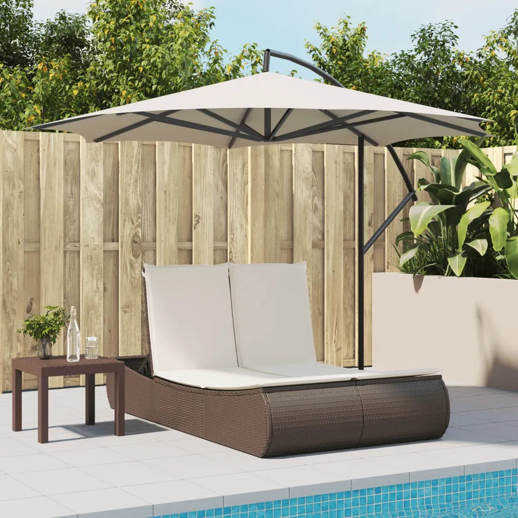 Lettino Prendisole | Sdraio da giardino | Lettino da sole con Cuscini Marrone in Polyrattan