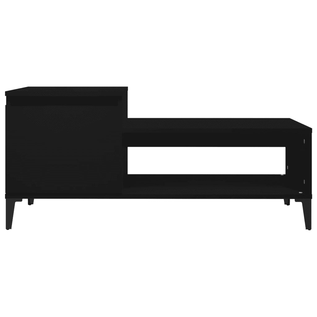 Tavolino da Salotto Nero 100x50x45 cm in Legno Multistrato 821133