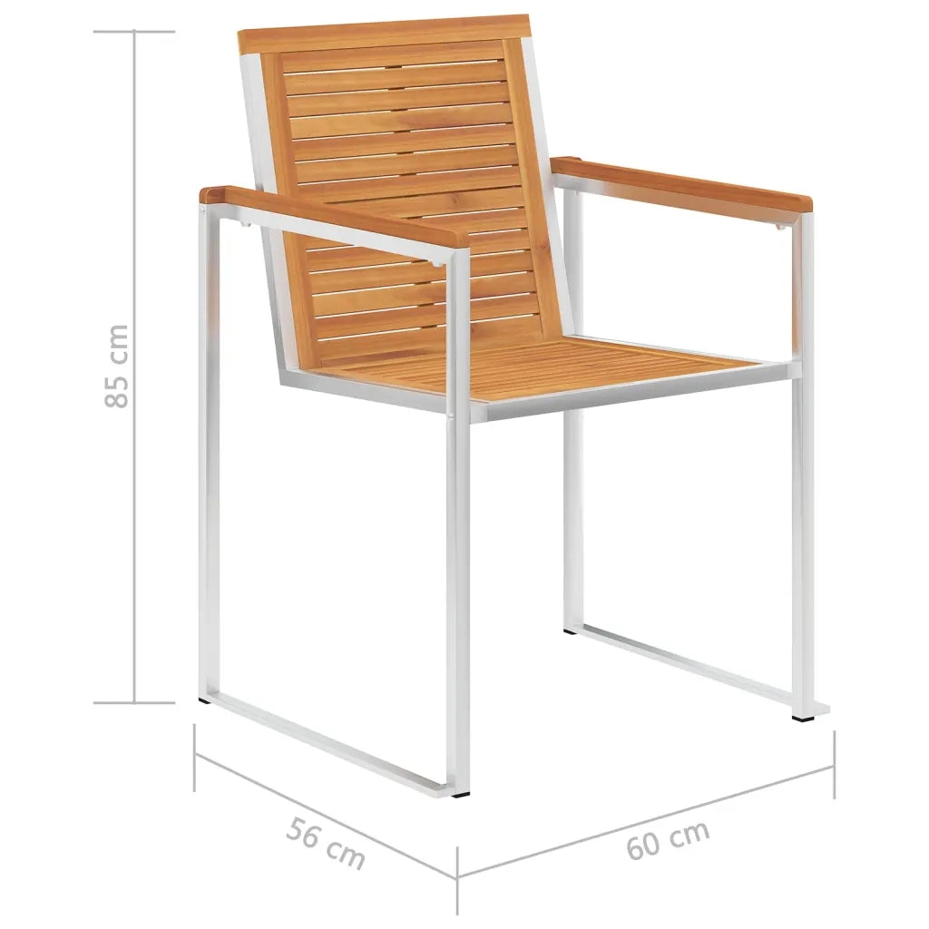 Sedie da Giardino con Cuscini 6 pz in Legno Massello di Acacia 3078507