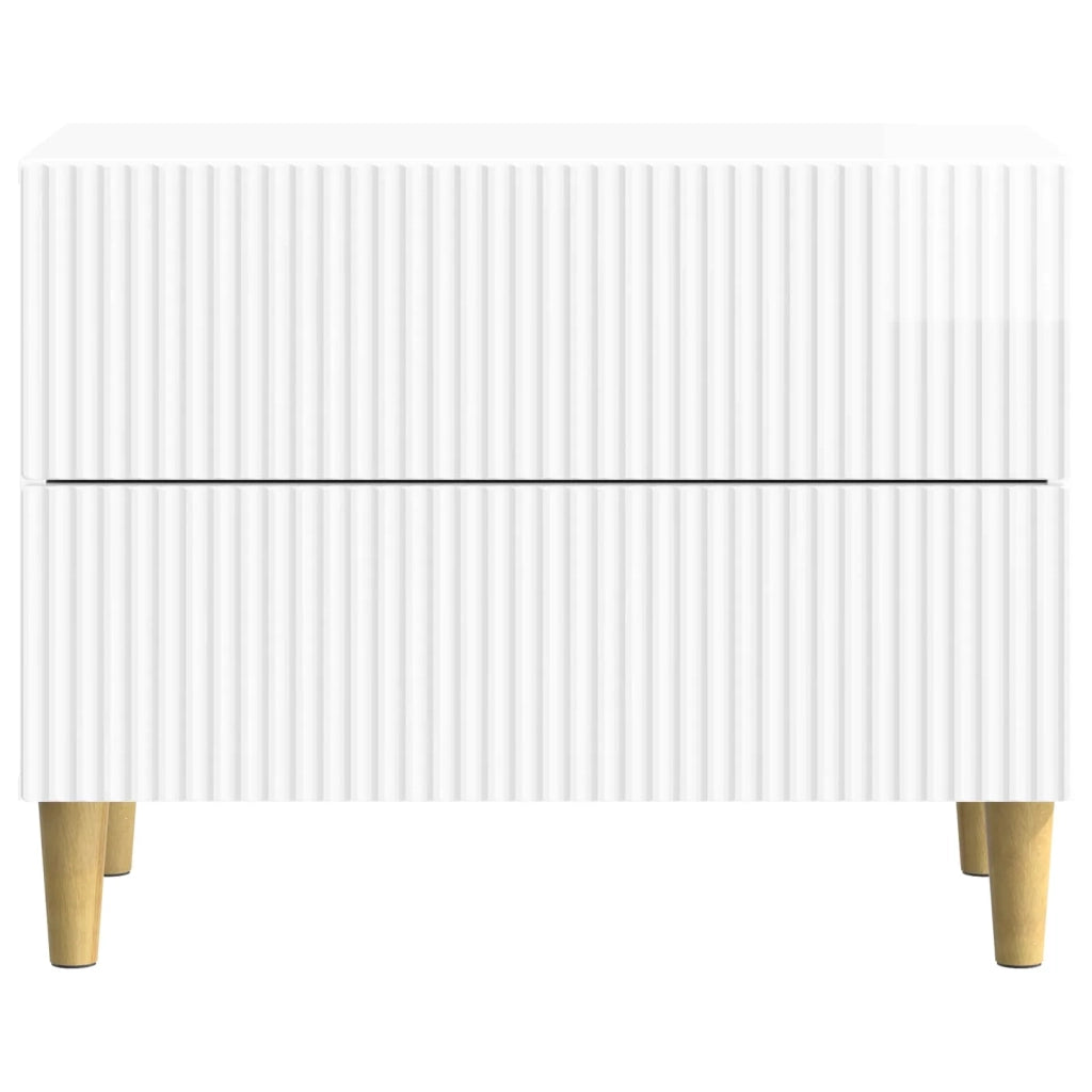 Armadio da Notte con cassetto Bianco Lucido 62 x 34,5 x 48 cm