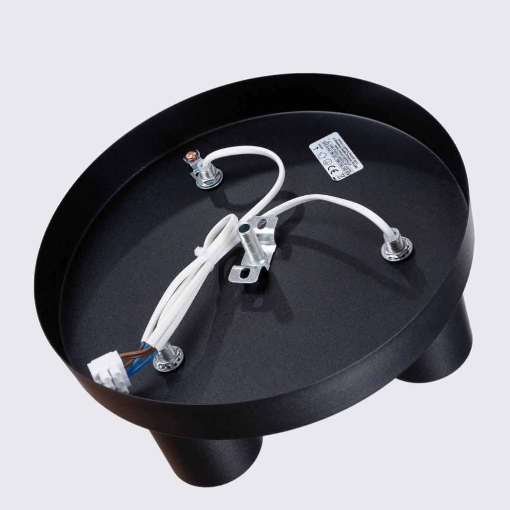 Plafoniera moderna nera rotonda Ø25 3 spot GU10 Pure Lume