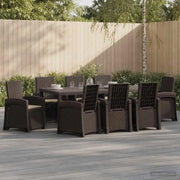 Set da Pranzo per Giardino 9 pz Marrone e Tortora PP 3430157