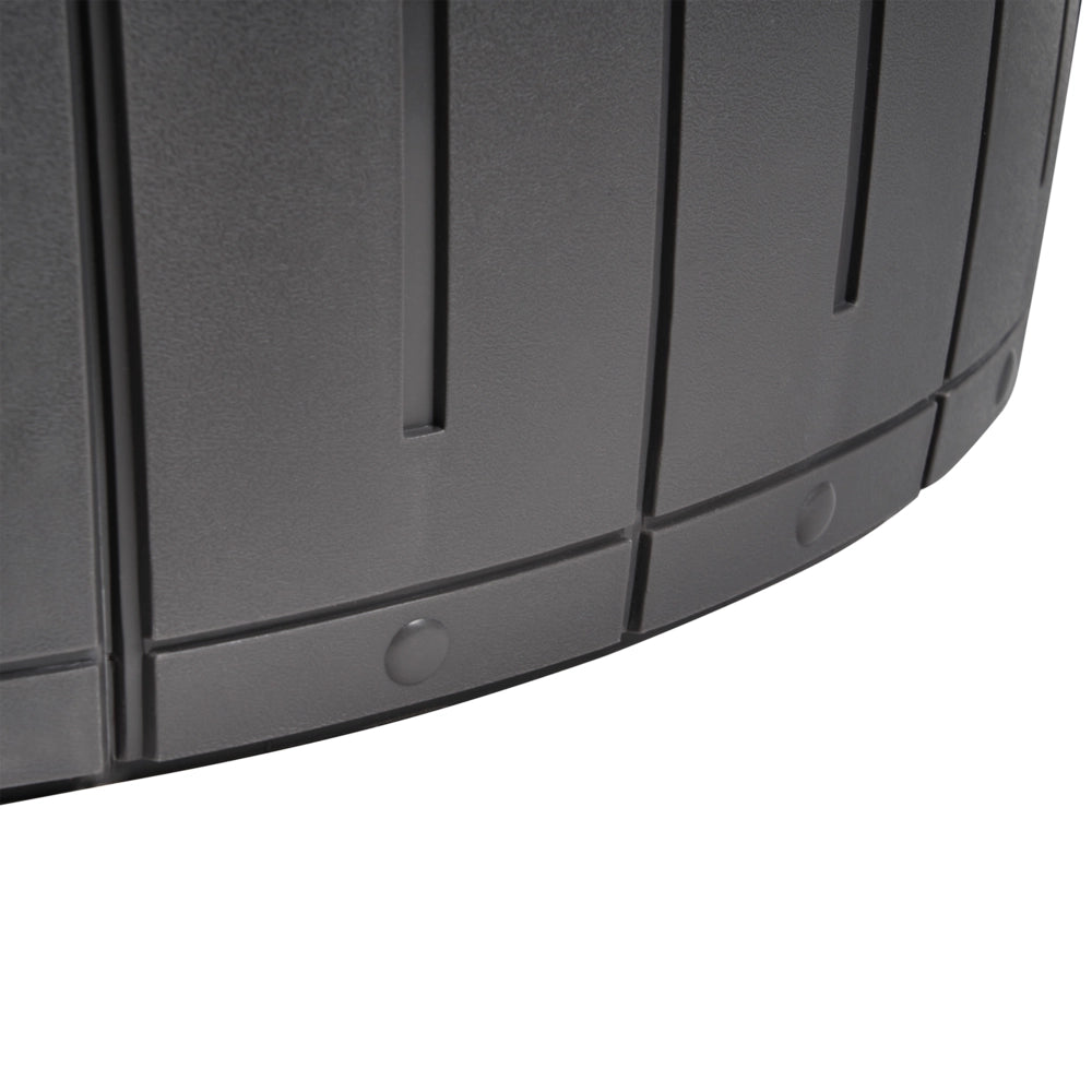 Contenitore da giardino in plastica con rotelle Grigio ⌀ 56 cm Cassetta porta attrezzi da esterno