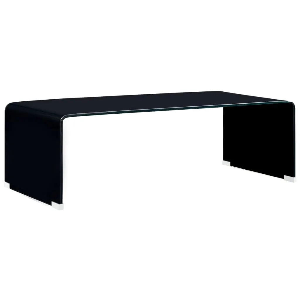 Tavolino da CaffÃ¨ Nero 98x45x31 cm in Vetro Temperato  cod mxl 64118