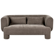 Divano a 3 posti Rivestimento in tessuto marrone Tessitura morbida Gambe cilindriche Stile organico