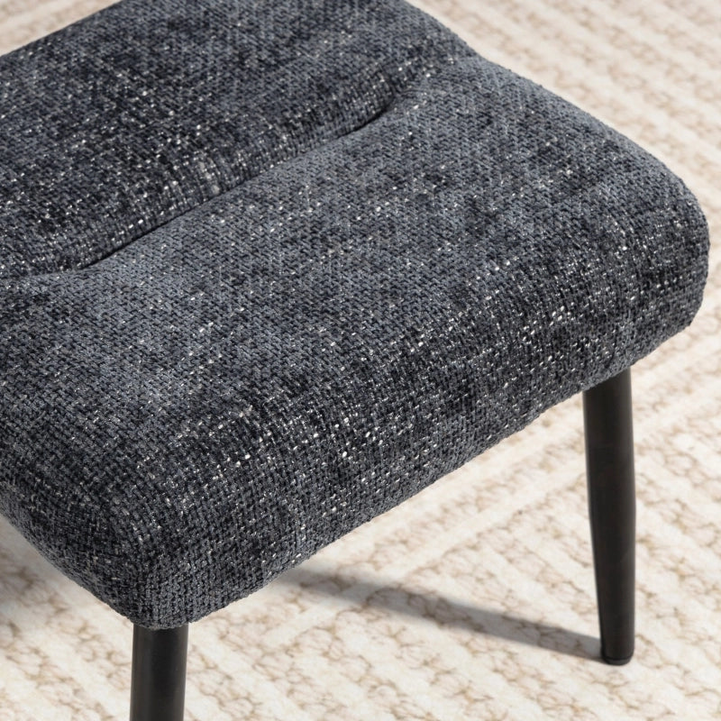 SEDIA POUF imbottito 45x41x38 cm in poliestere Grigio scuro