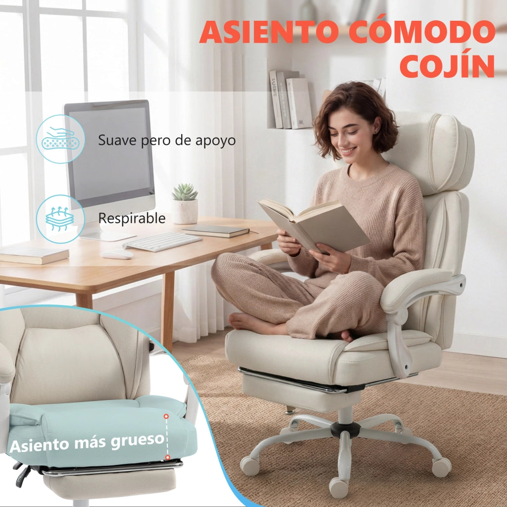 Sedia da Ufficio Reclinabile con Massaggio ¨C zephmum ¨C Grigio, Tessuto, Schienale Regolabile