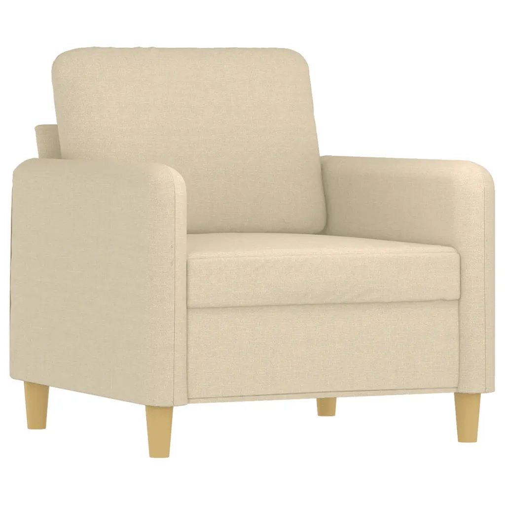 Set di Divani 4 pz con Cuscini Crema in Tessuto 3202064