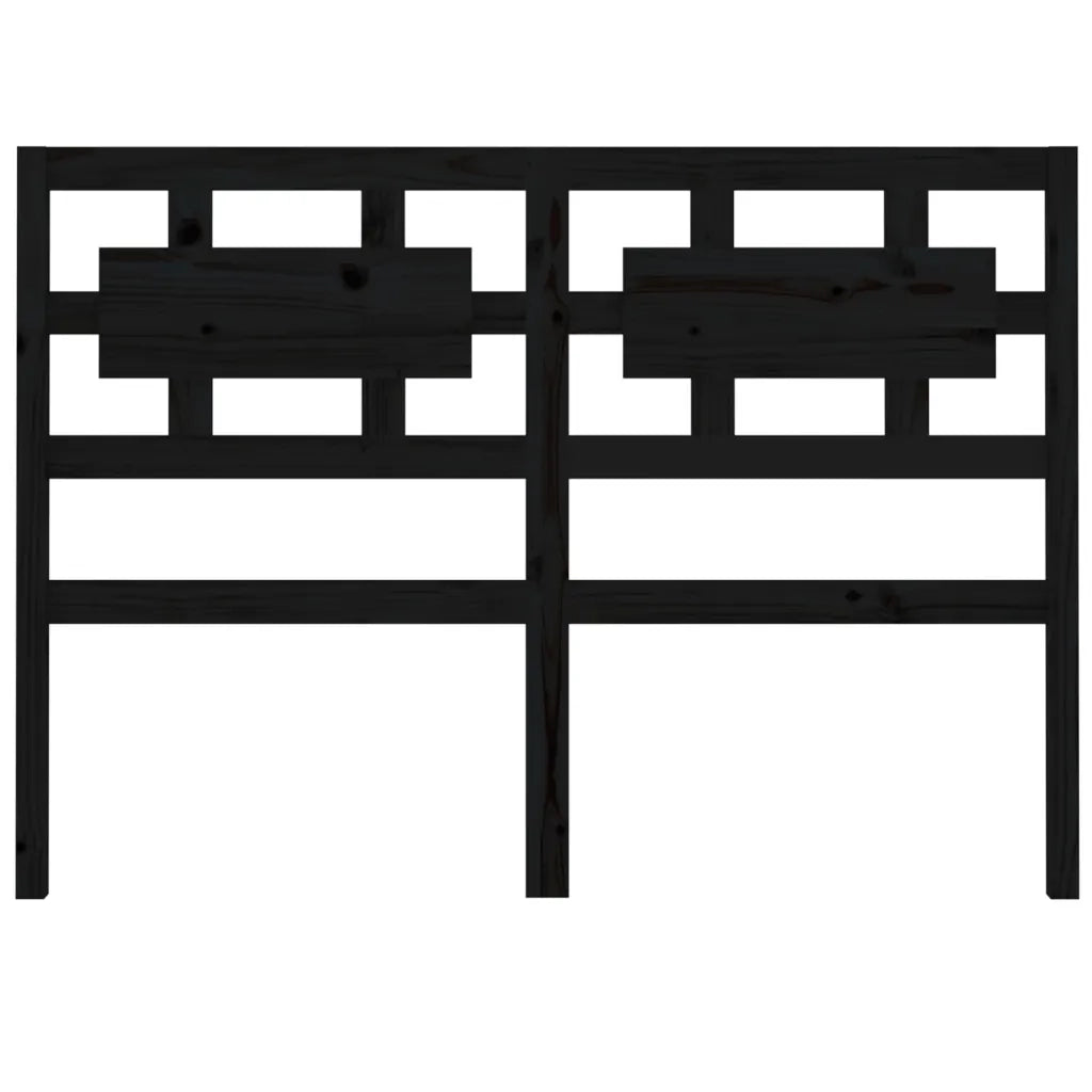 Testiera per Letto Nera 185,5x4x100cm in Legno Massello di Pino 818059