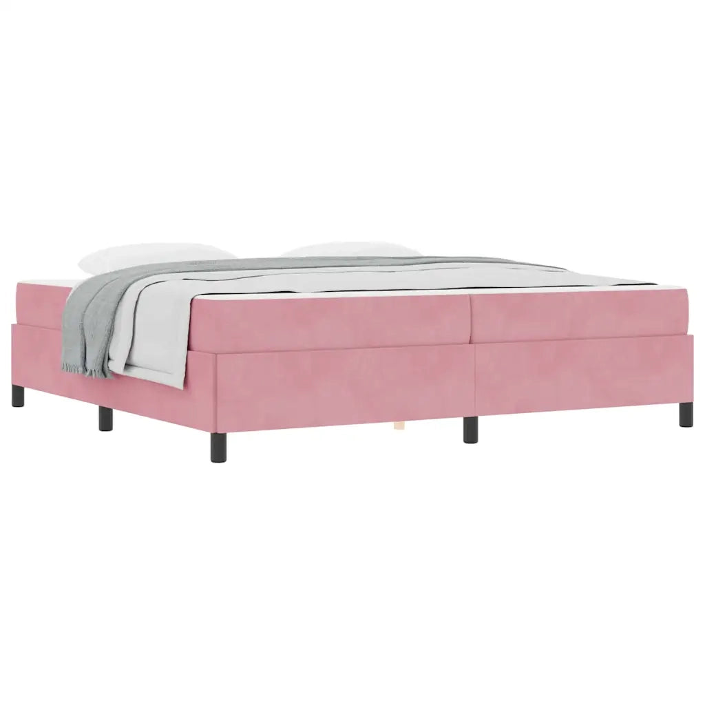 vidaXL Struttura del letto Rosa e bianco 200 x 200 cm Velluto