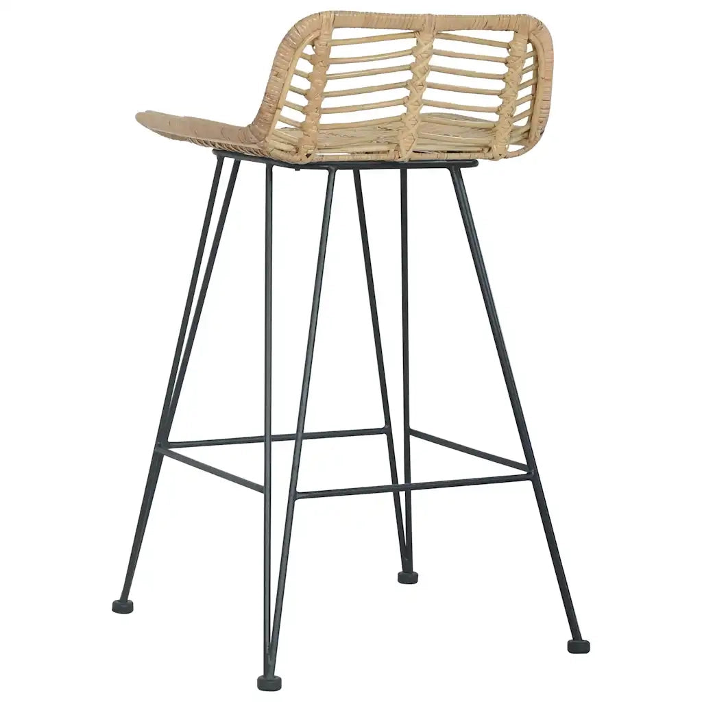 Sedie da Bar 2 pz in Rattan Naturale 285232