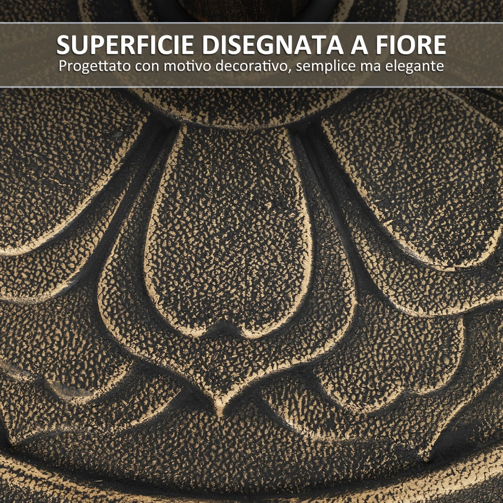 Base per Ombrellone da 12 kg con Manovella Integrata, in Resina, Metallo e Cemento, ?46x33 cm, Bronzo