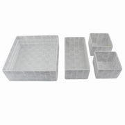 Trade Shop - Set 4pz Contenitori Grigio Chiaro Scatola In Tessuto Organizer Portaoggetti 79060 -