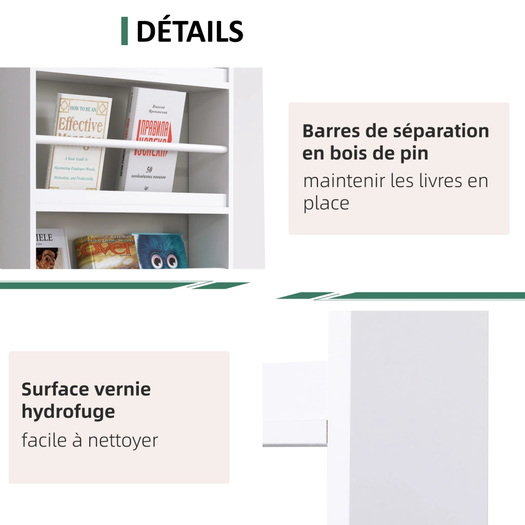 Libreria a muro 4 livelli ¨C Zephmum ¨C Bianco 59x12x113 cm