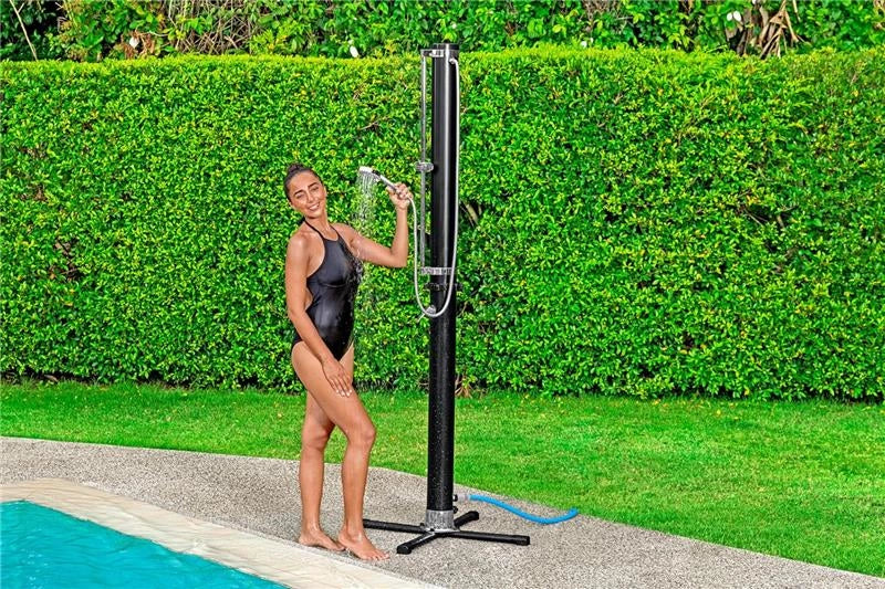 BESTWAY DOCCIA SOLARE CM.60X60X218,20 L.CON MISCELATORE,DOCCINO REGOLABILE SERBATOIO NERO SFRUTTA IL CALORE SOLARE