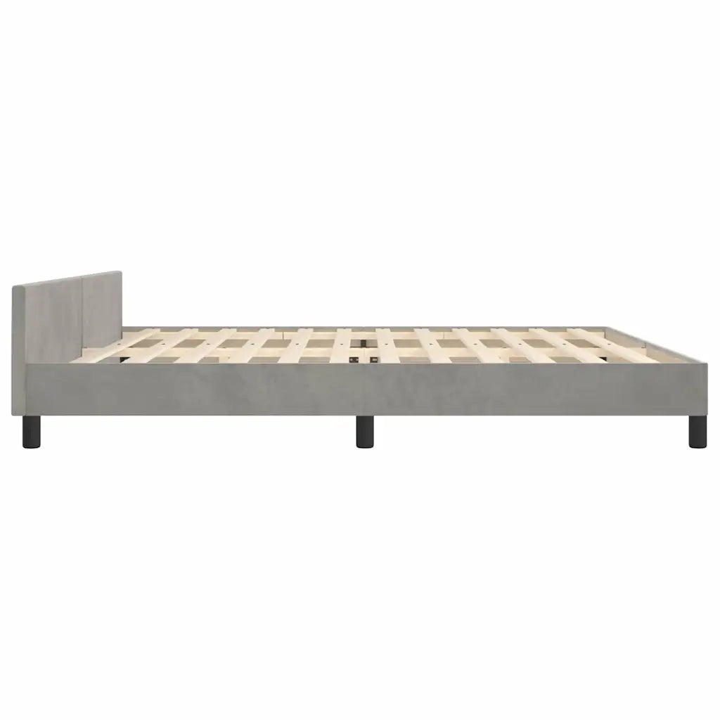 Giroletto senza Materasso Grigio Chiaro 200x200 cm Velluto 347591