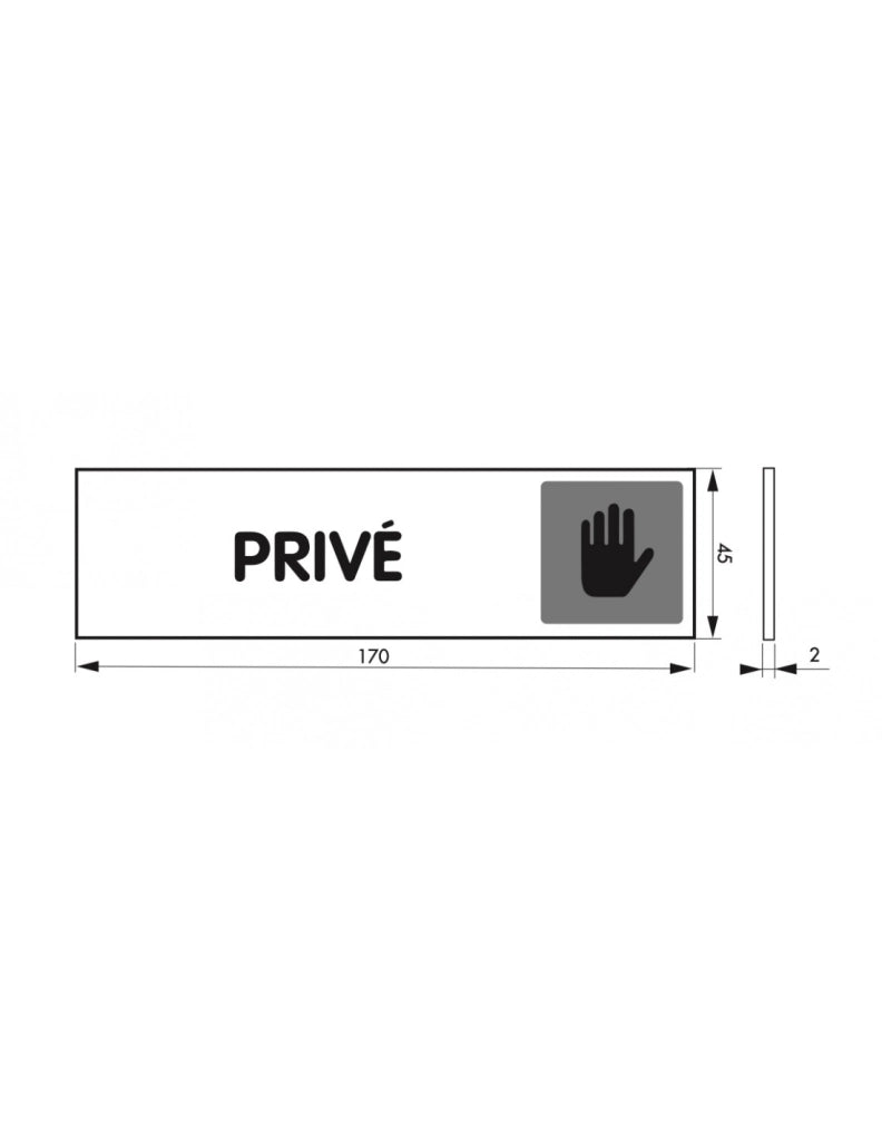 Targa segnaletica adesiva 170 x 45 mm "Privato" – THIRARD
