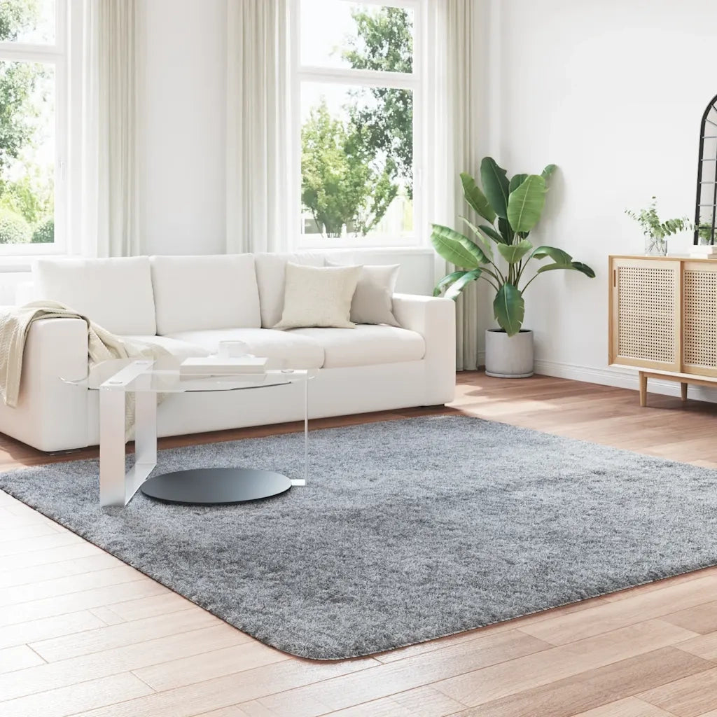 Tappeto del soggiorno | Tappeto Shaggy a Pelo Lungo NAVARRA Grigio Chiaro 240x240 cm