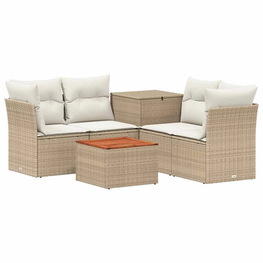 Set di divani 6 pz Beige e Bianco Crema 3447364