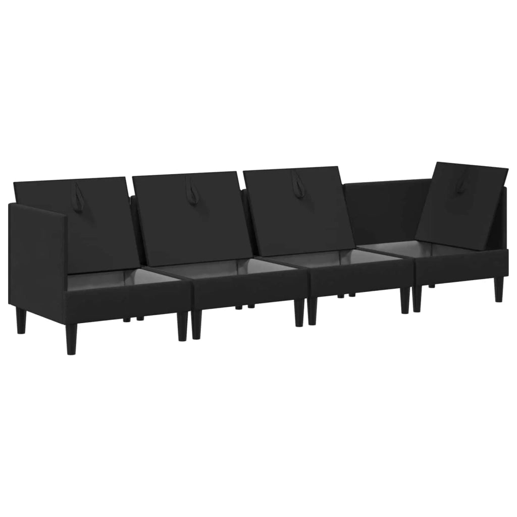 Set di mobili per il soggiorno 4 pcs Nero Tessuto