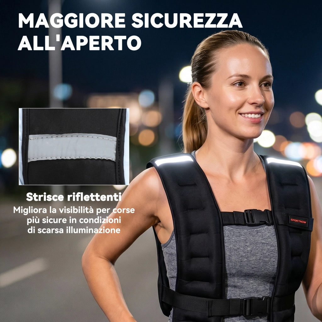 Giubbotto Zavorrato 8 kg ¨C zephmum ¨C Nero, Neoprene, Sabbia, 43x33 cm