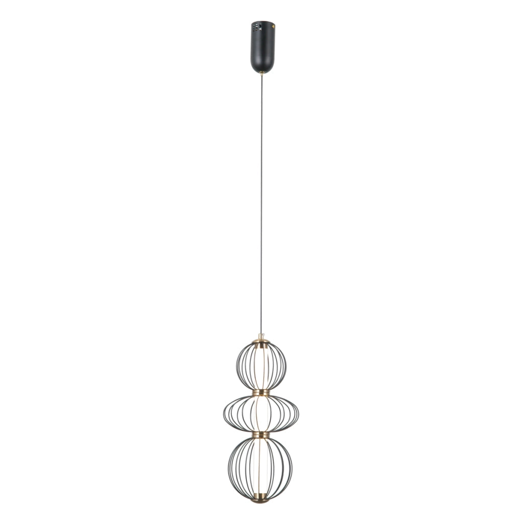 Lampada a sospensione moderna nera opaca a gabbia LED 10W Italux