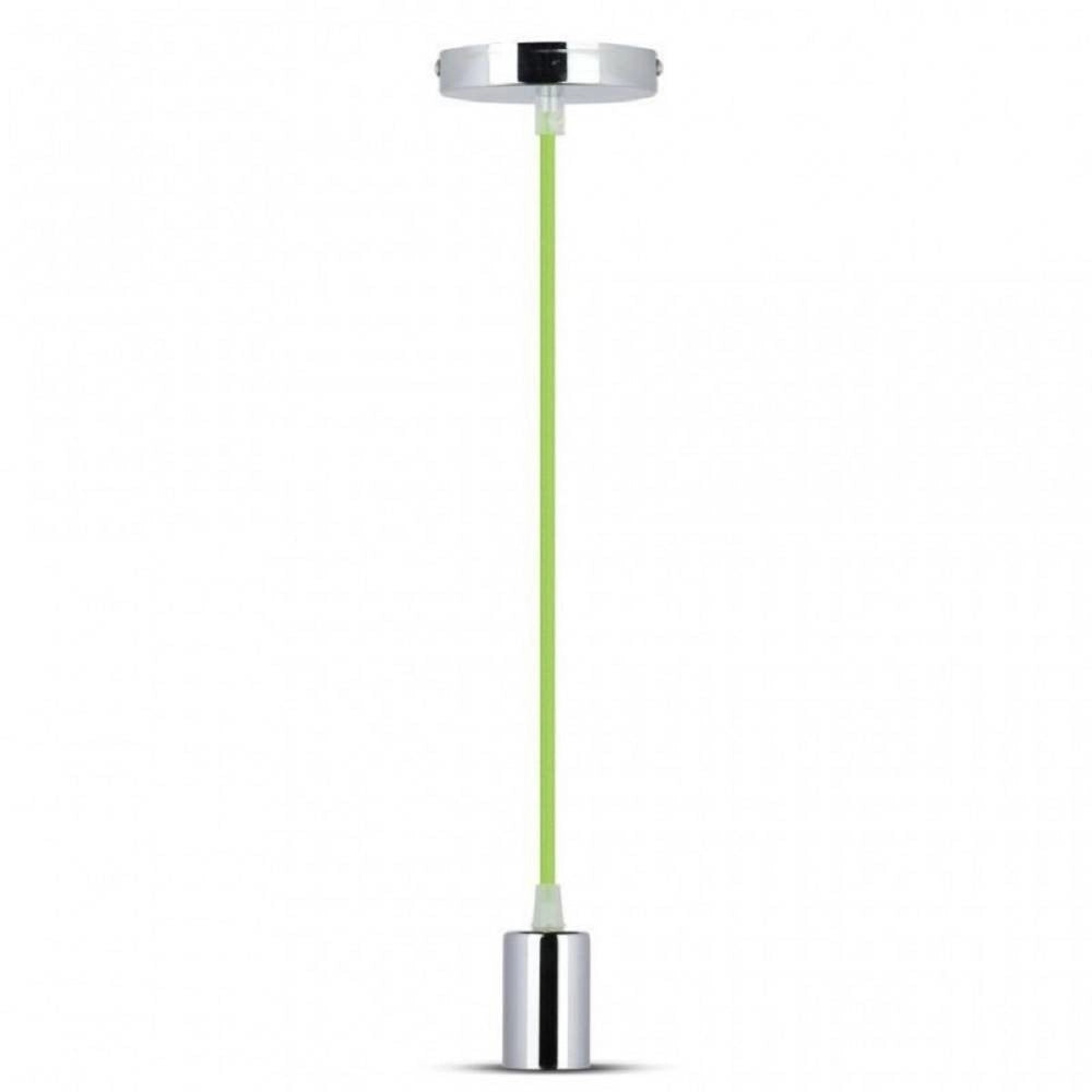 Trade Shop - Pendente In Acciaio Verde A Soffitto Cromato Portalampada Lampada Design Moderno -