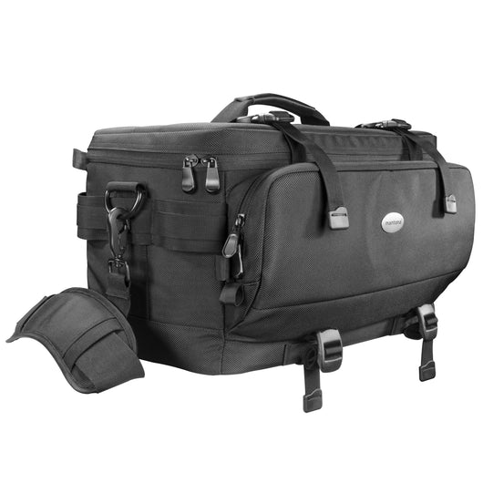 Mantona New York borsa fotografica con divisori interni per obiettivi, fotocamere a sistema, reflex, custodia per accessori fotografi con copertura antipioggia e tracolla
