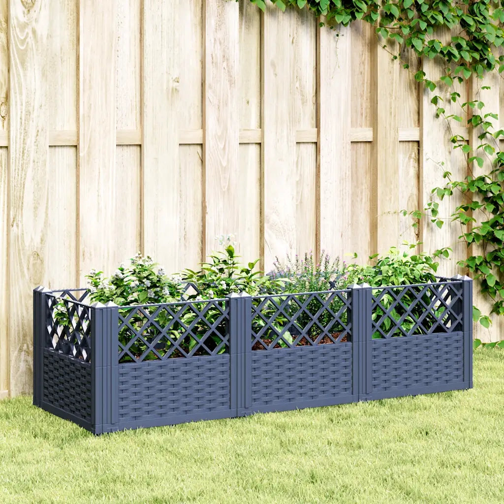 Fioriera Giardino Picchetti Grigio Blu 123,5x43,5x43,5 cm PP 368019