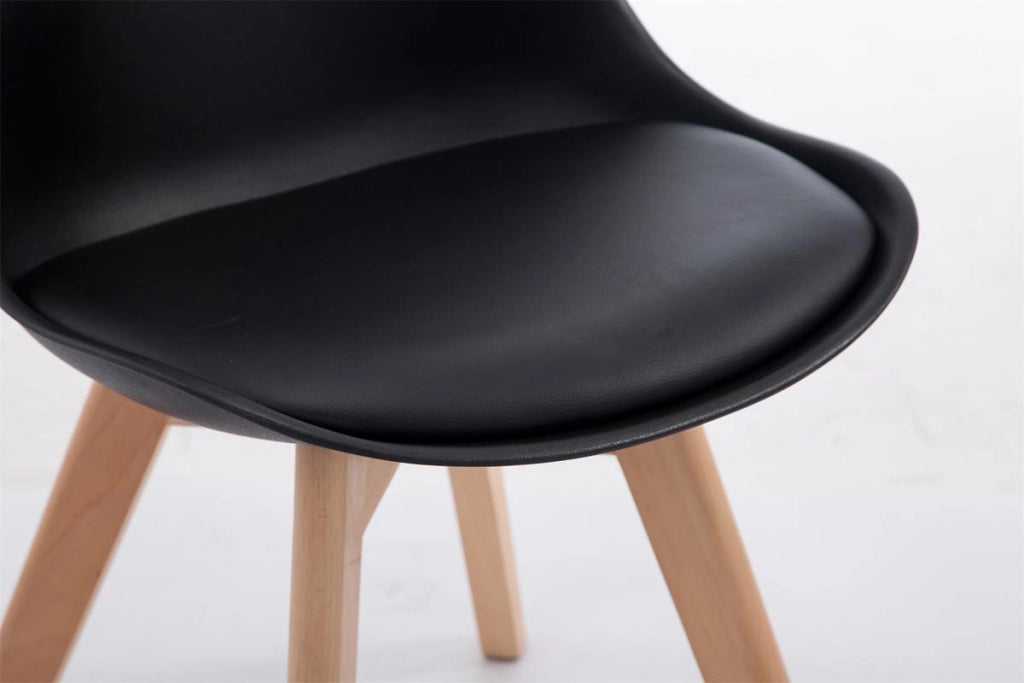 Sedia Borneo in similpelle nero,natura