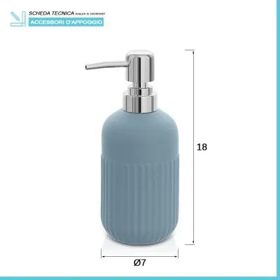 Dispenser sapone da appoggio turchese cobalto in ceramica Cup